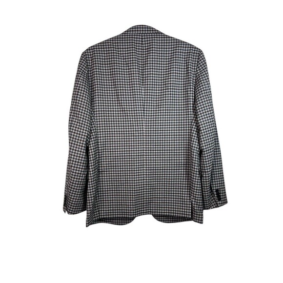 Byron British Style Check Plaid Blazer Jacket Sport Suit Coat 44R Wool Brown - Picture 2 of 12